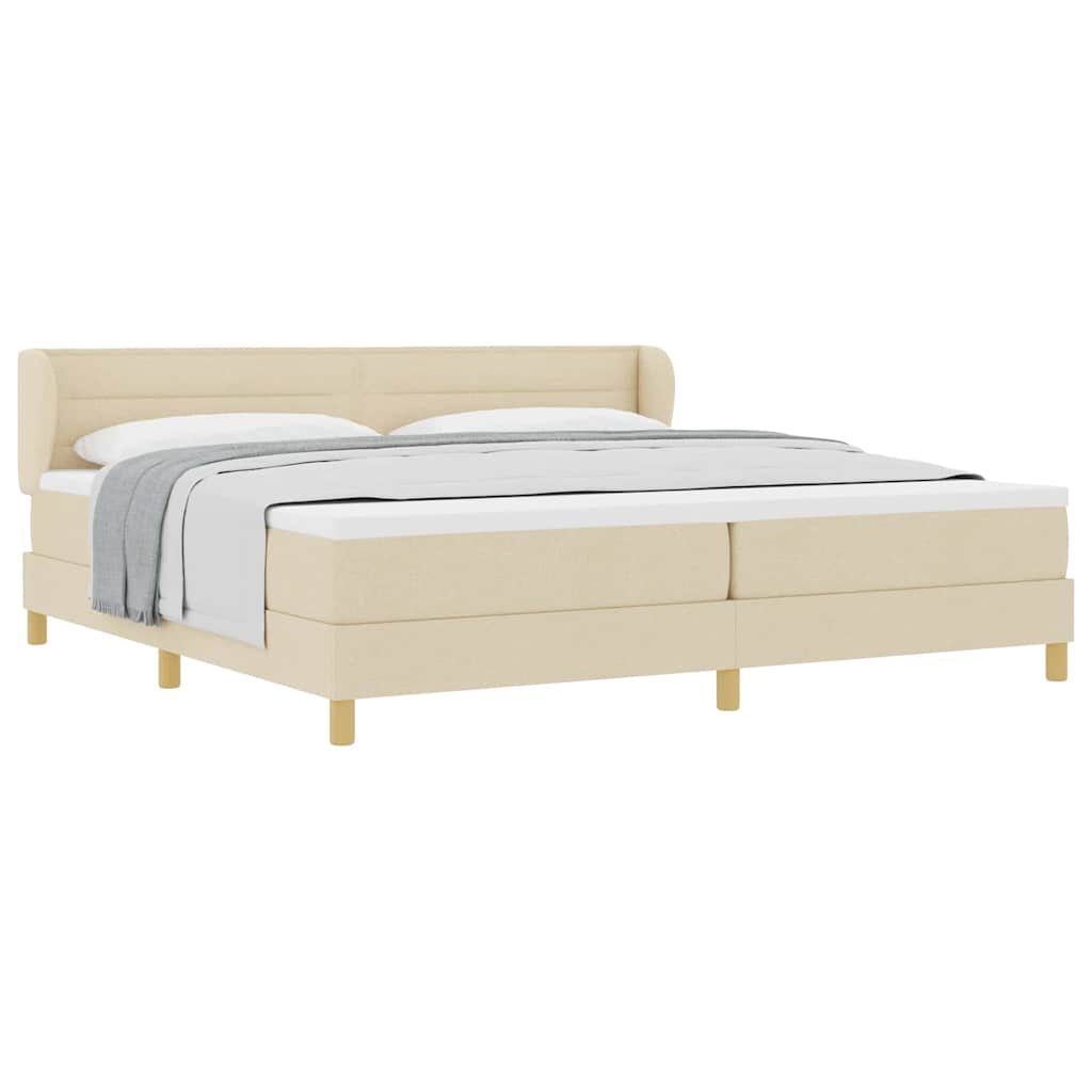 Lit à Ressorts avec Matelas Crème 90x200 cm Tissu Crème - XIOS