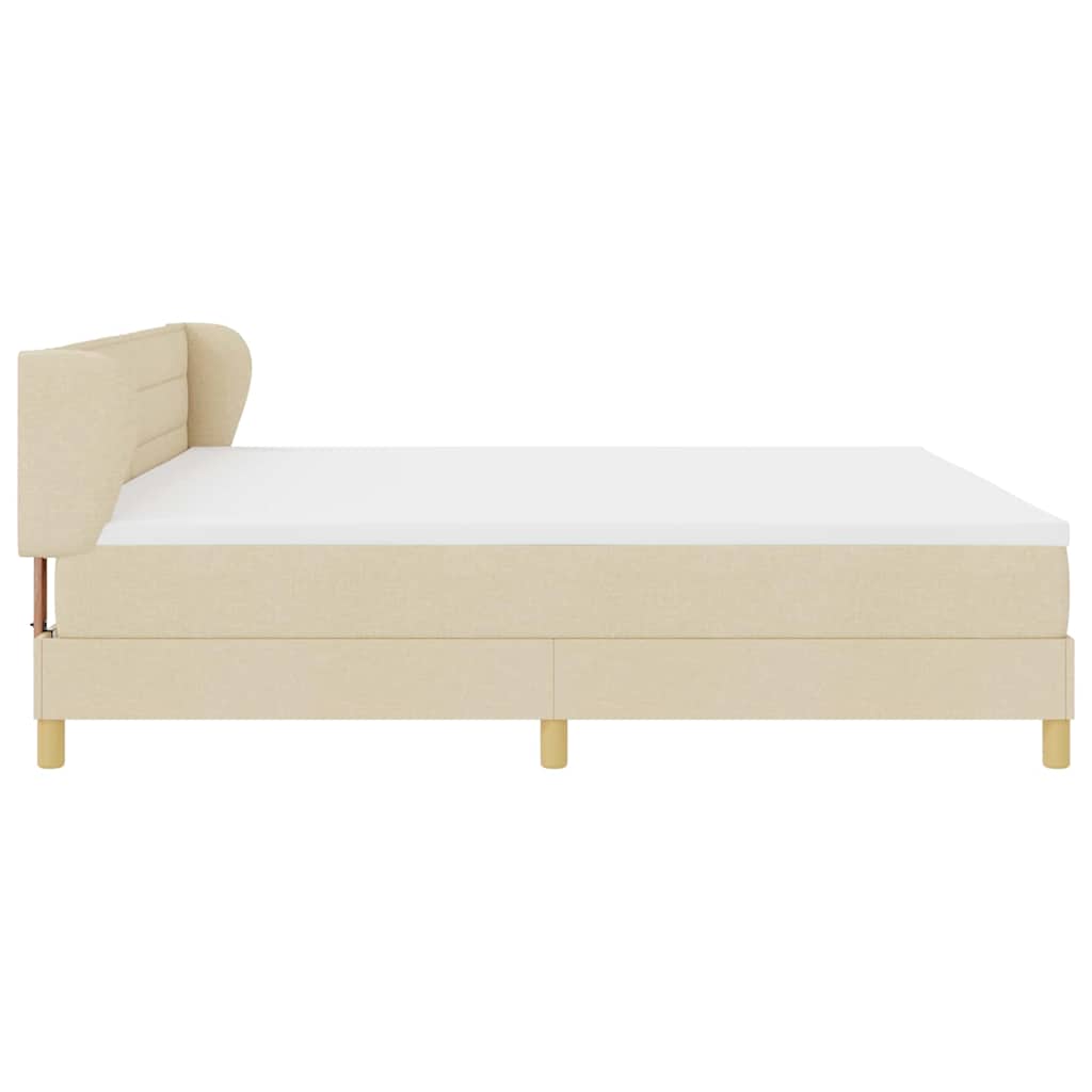 Lit à Ressorts avec Matelas Crème 90x200 cm Tissu Crème - XIOS