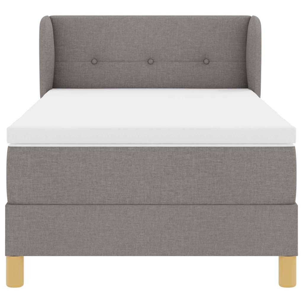 Lit à ressorts avec matelas Taupe 80 x 200 cm tissu - XIOS