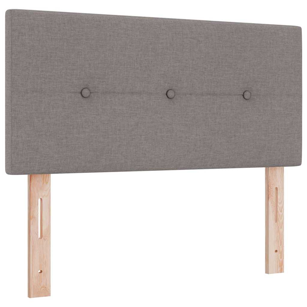 Lit à ressorts avec tête de lit Taupe 90 x 190 cm tissu