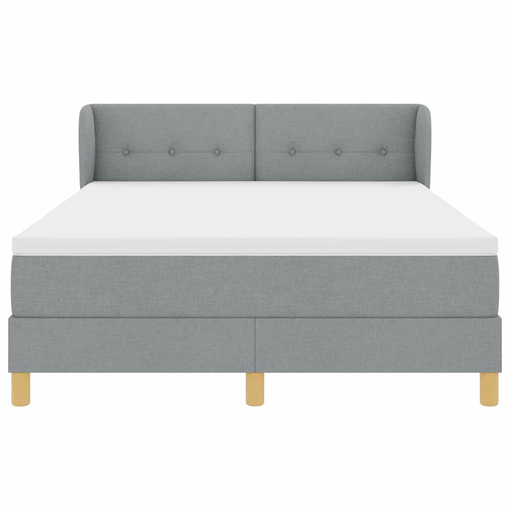Lit à ressorts avec matelas Gris clair 140 x 190 cm tissu - XIOS