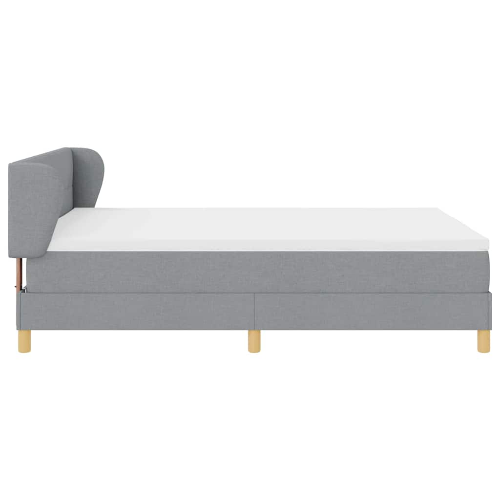 Lit à ressorts avec matelas Gris clair 140 x 190 cm tissu - XIOS
