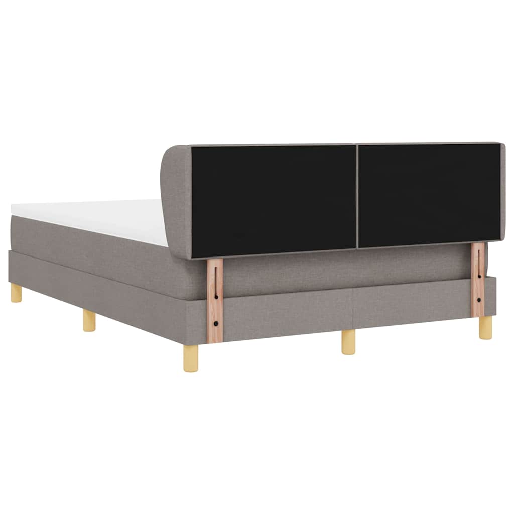 Lit à ressorts avec tête de lit Taupe 140 x 200 cm tissu - XIOS