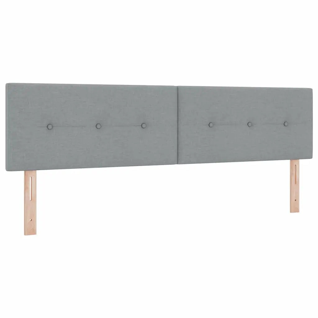 Lit à ressorts avec tête de lit Gris clair 180 x 200 cm tissu - XIOS