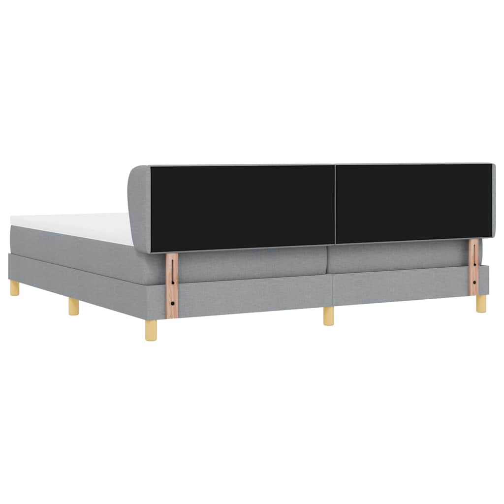 Lit à Ressorts avec Matelas Crème 90x200 cm Tissu Gris clair