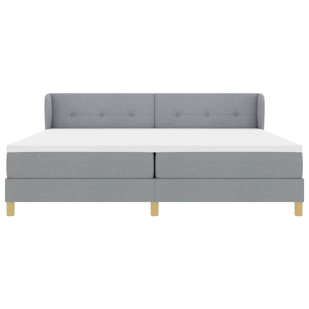 Lit à Ressorts avec Matelas Crème 90x200 cm Tissu Gris clair