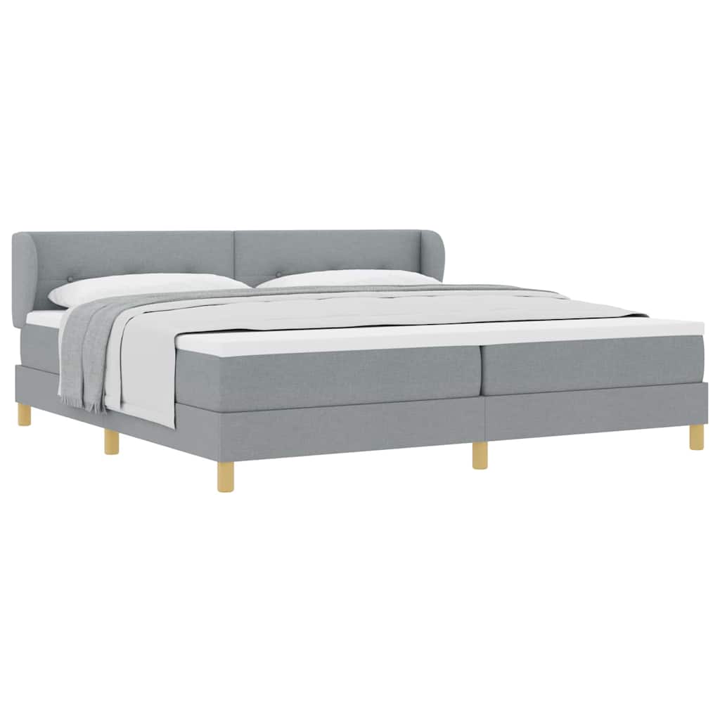 Lit à Ressorts avec Matelas Crème 90x200 cm Tissu Gris clair
