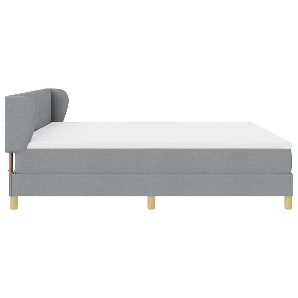 Lit à Ressorts avec Matelas Crème 90x200 cm Tissu Gris clair