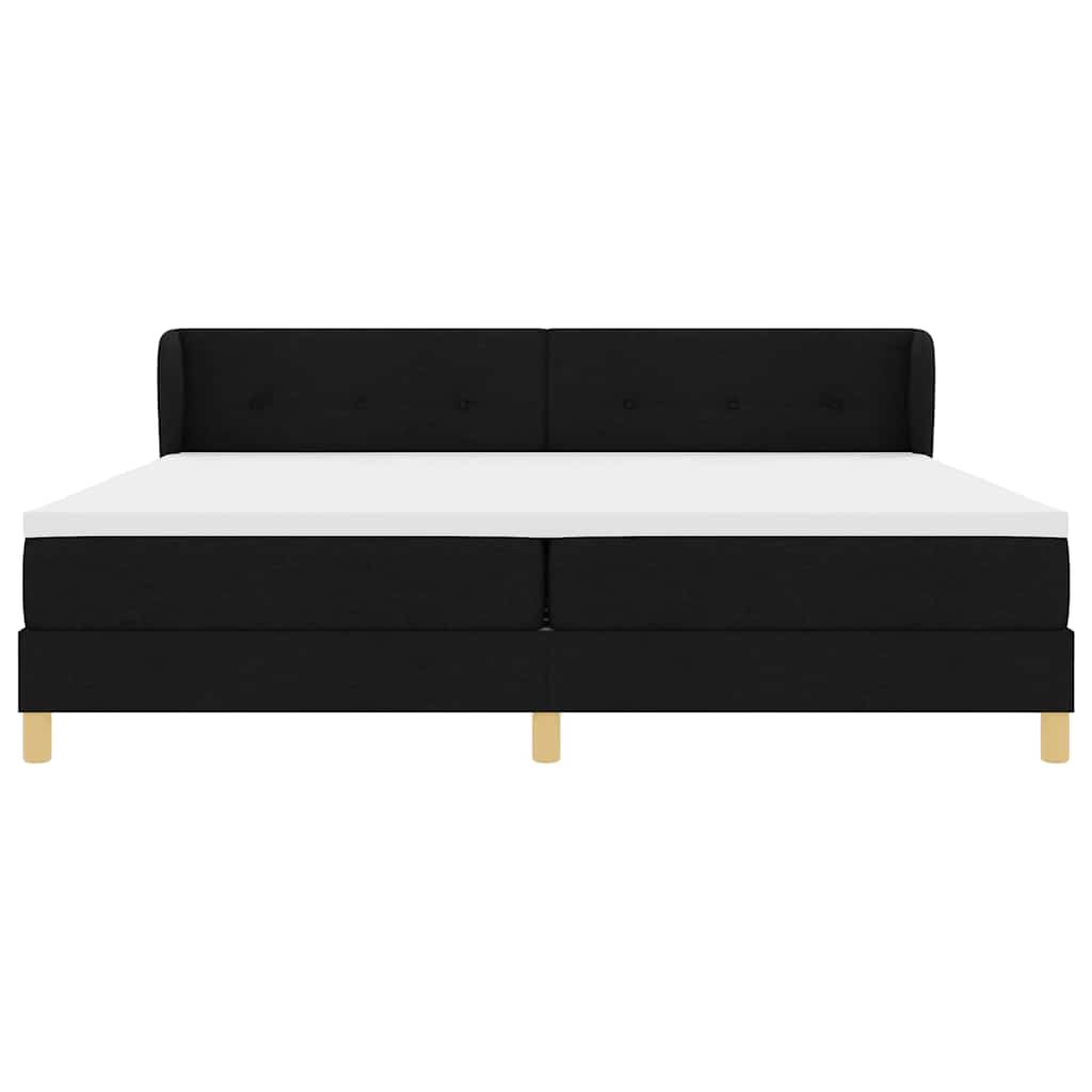 Lit à Ressorts avec Matelas Crème 90x200 cm Tissu Noir - XIOS