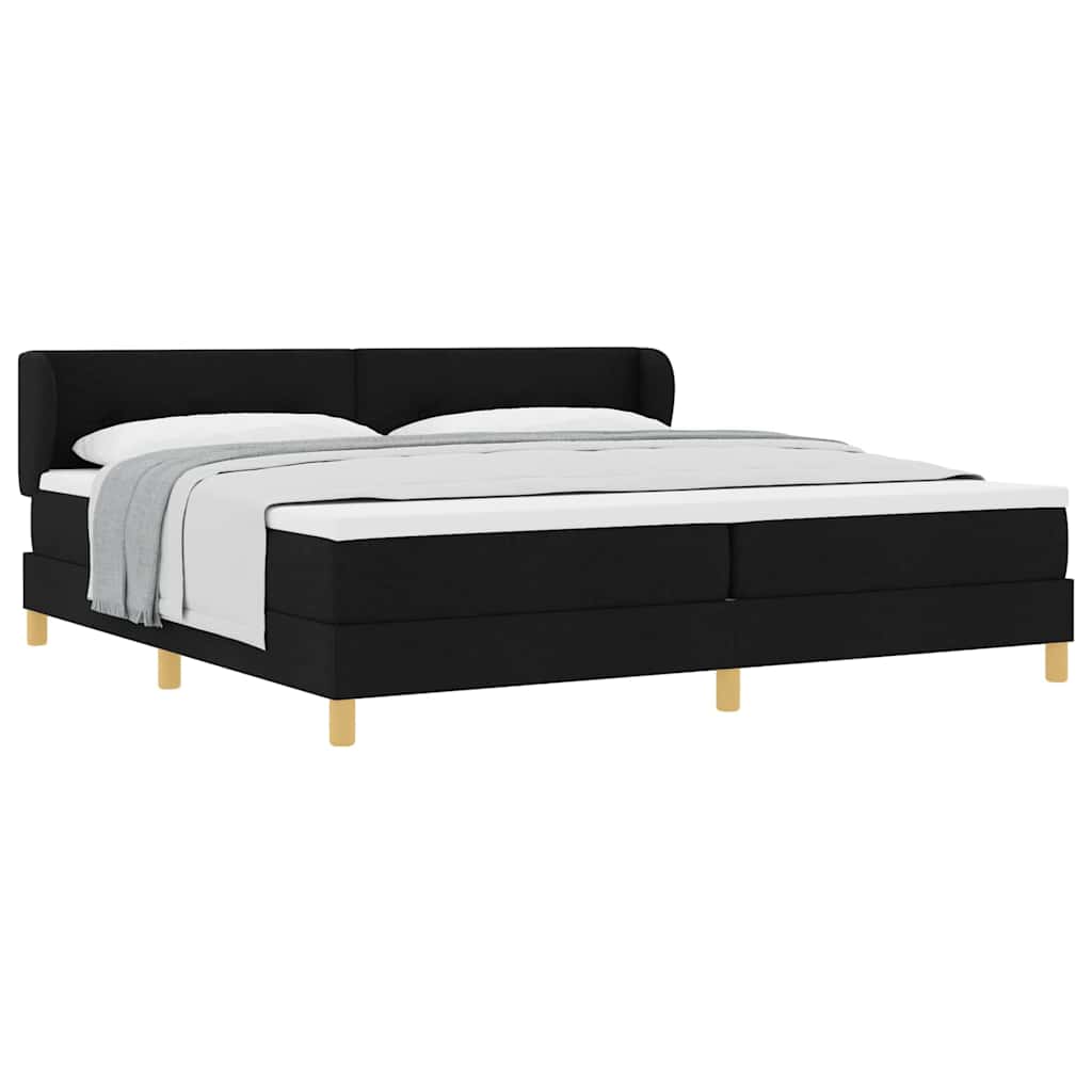 Lit à Ressorts avec Matelas Crème 90x200 cm Tissu Noir - XIOS