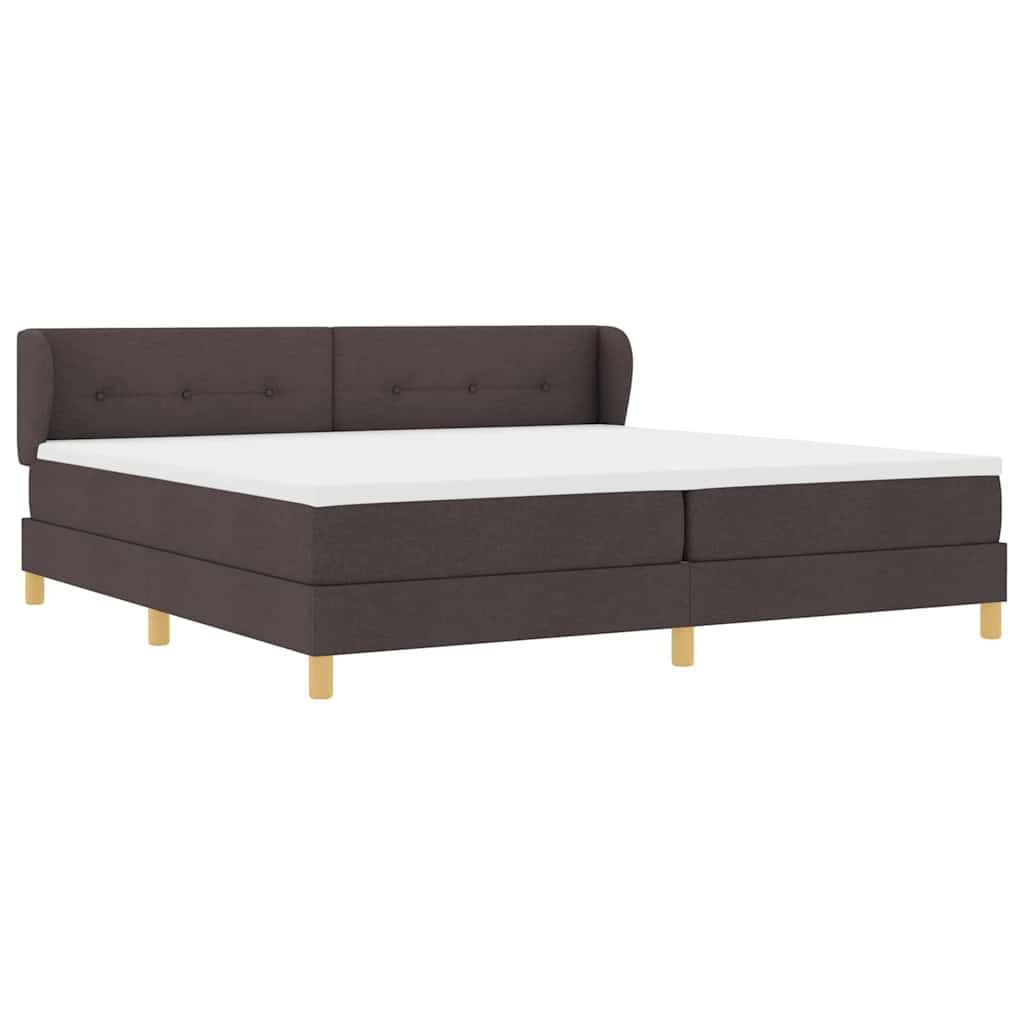 Lit à Ressorts avec Matelas Crème 90x200 cm Tissu Marron foncé - XIOS