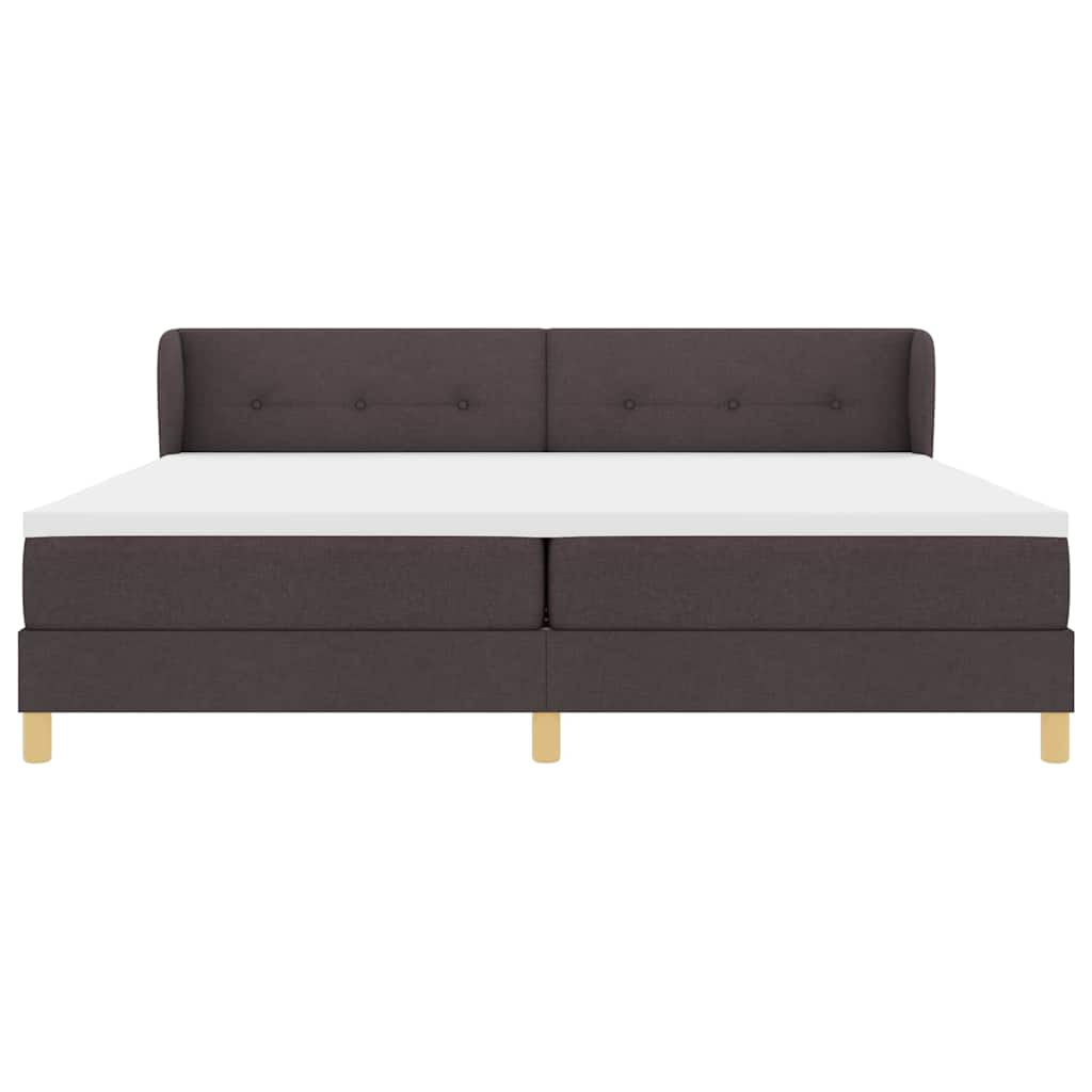 Lit à Ressorts avec Matelas Crème 90x200 cm Tissu Marron foncé - XIOS