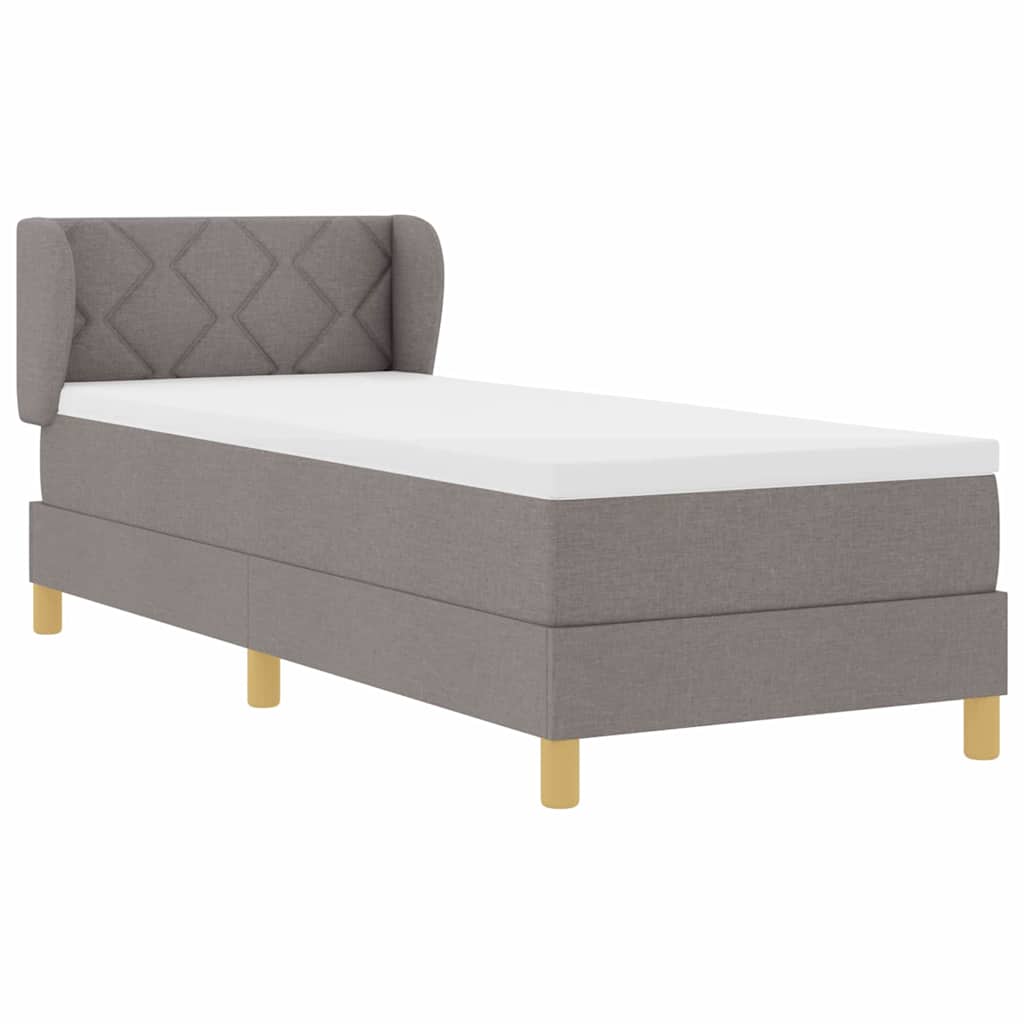 Lit à ressorts avec matelas Taupe 80 x 200 cm tissu - XIOS