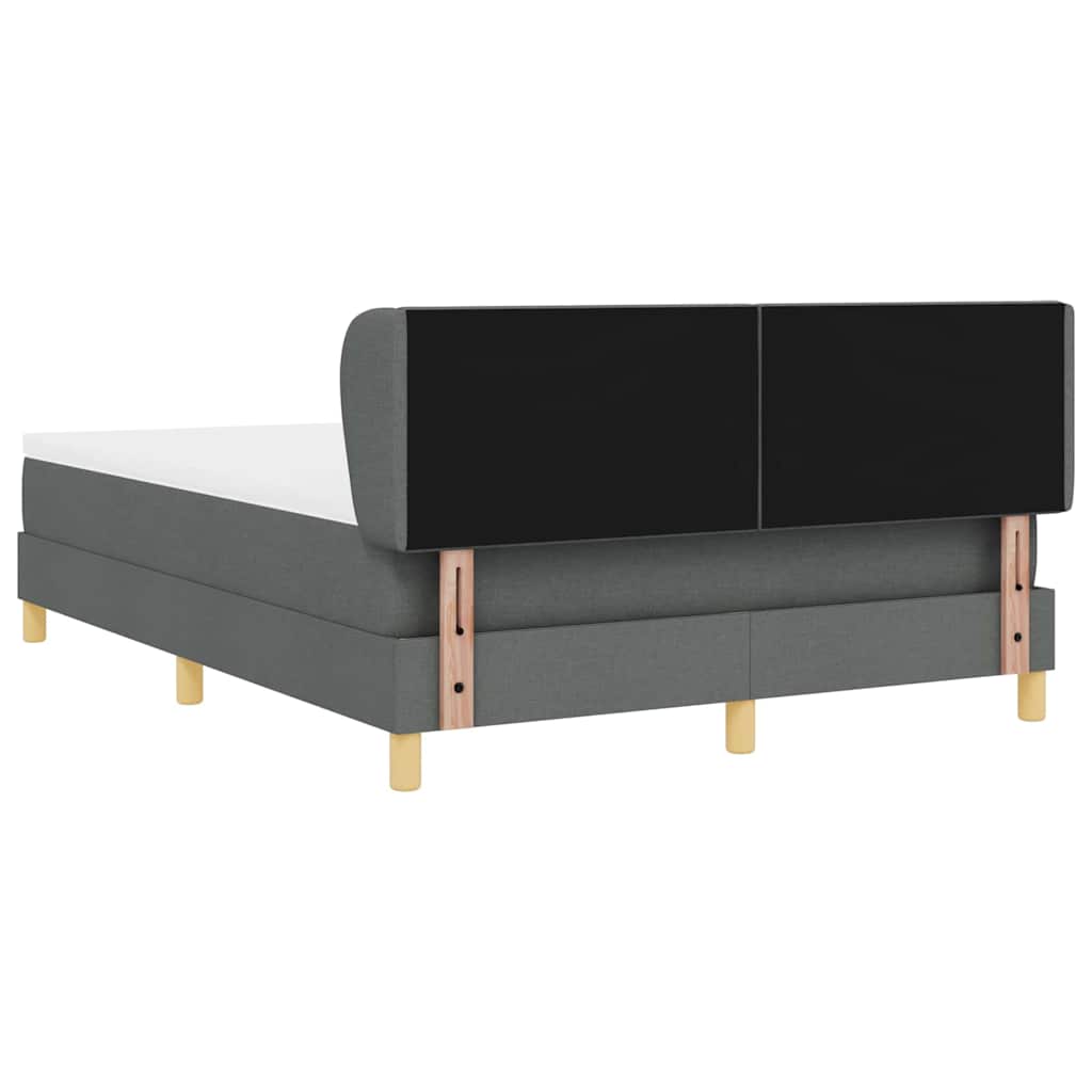 Lit à Ressorts avec Matelas Crème 90x200 cm Tissu Gris foncé - XIOS