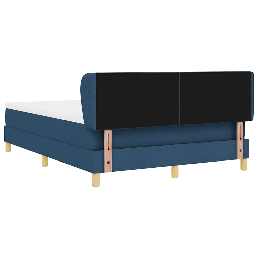 Lit à Ressorts avec Matelas Crème 90x200 cm Tissu Bleu - XIOS
