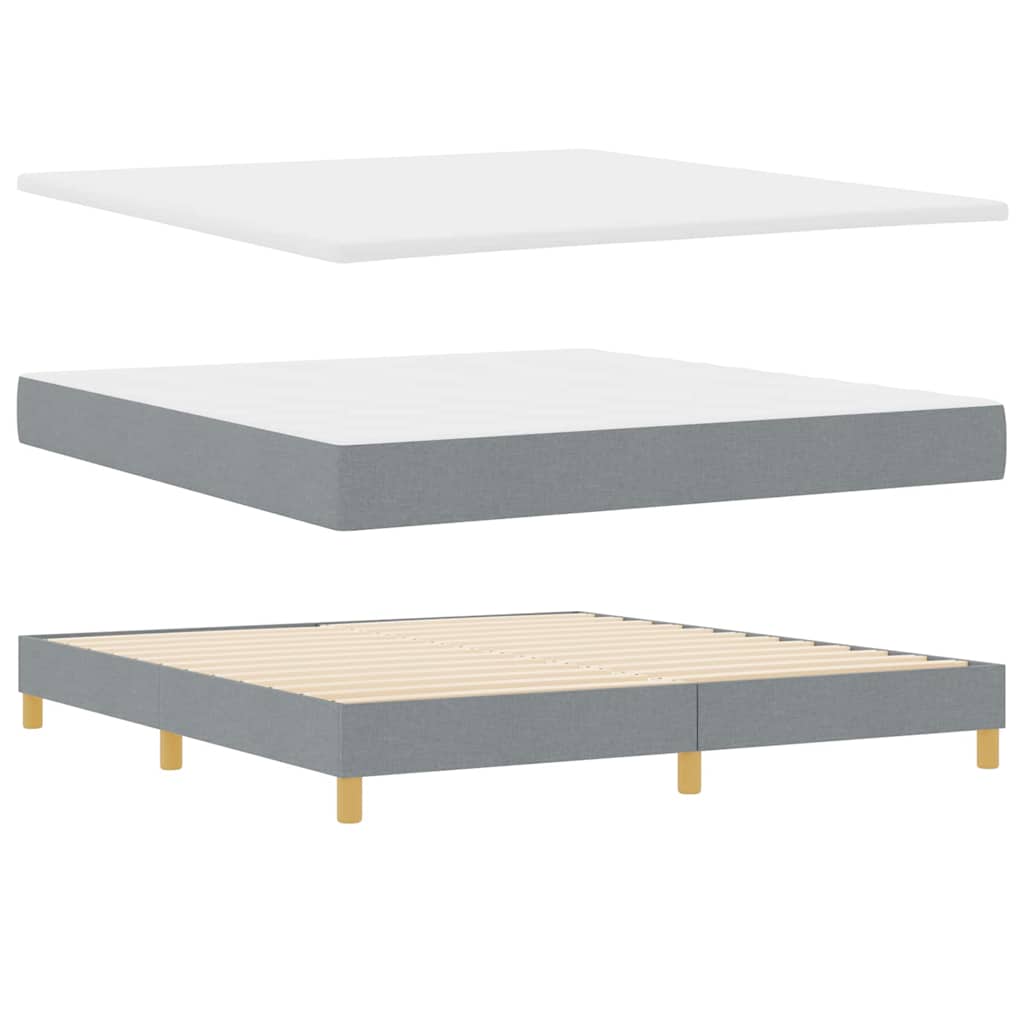Lit à ressorts avec tête de lit Gris clair 180 x 200 cm tissu