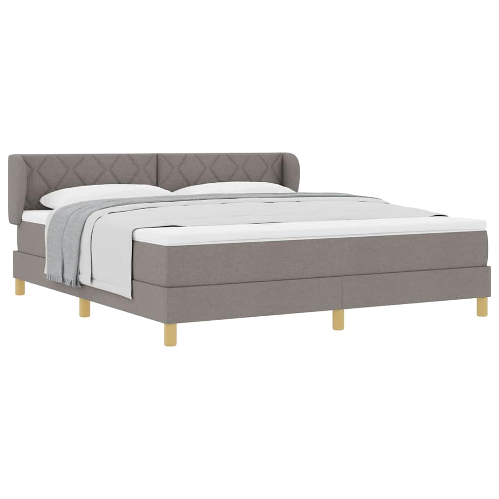Lit à Ressorts avec Matelas Crème 90x200 cm Tissu Taupe - XIOS