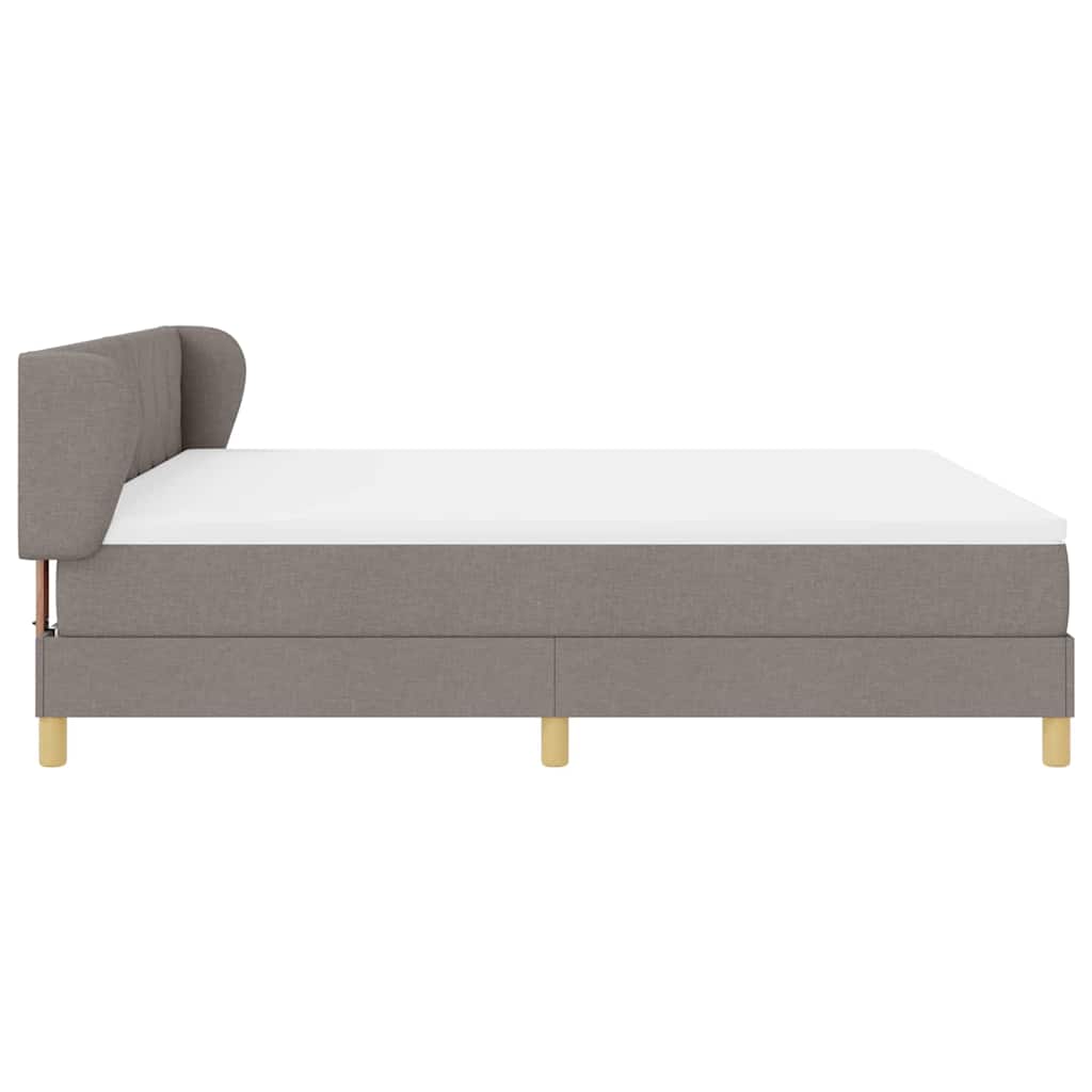Lit à Ressorts avec Matelas Crème 90x200 cm Tissu Taupe - XIOS