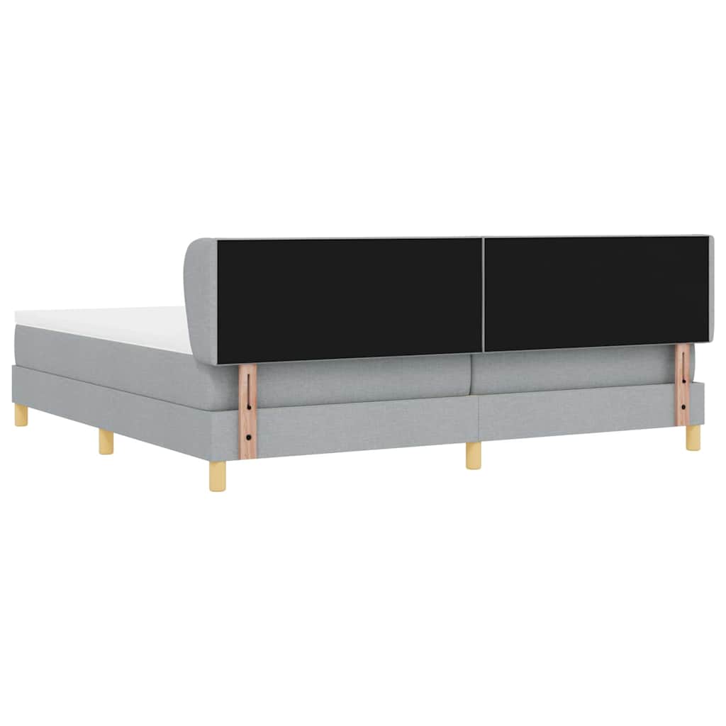 Lit à Ressorts avec Matelas Crème 90x200 cm Tissu Gris clair - XIOS