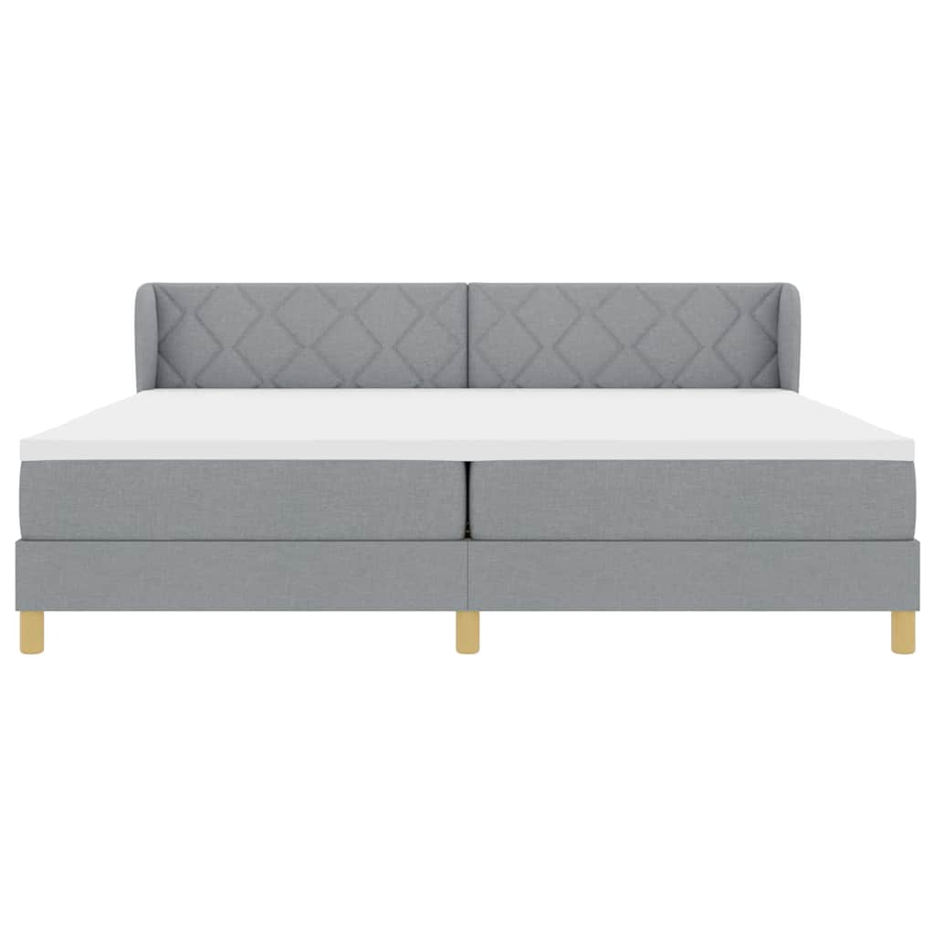 Lit à Ressorts avec Matelas Crème 90x200 cm Tissu Gris clair - XIOS