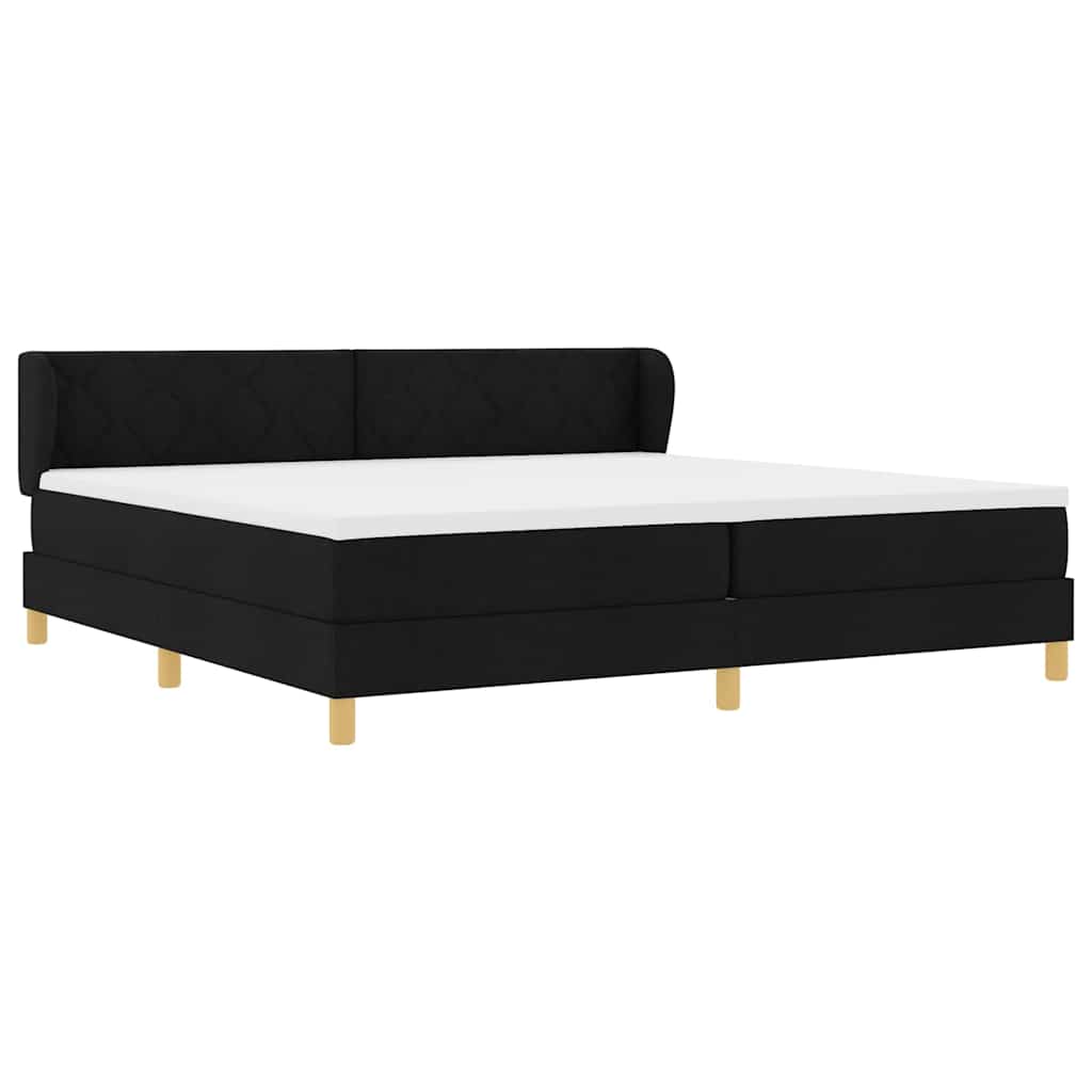 Lit à Ressorts avec Matelas Crème 90x200 cm Tissu Noir