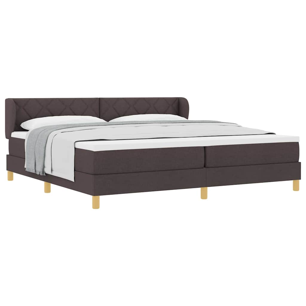Lit à Ressorts avec Matelas Crème 90x200 cm Tissu Marron foncé - XIOS
