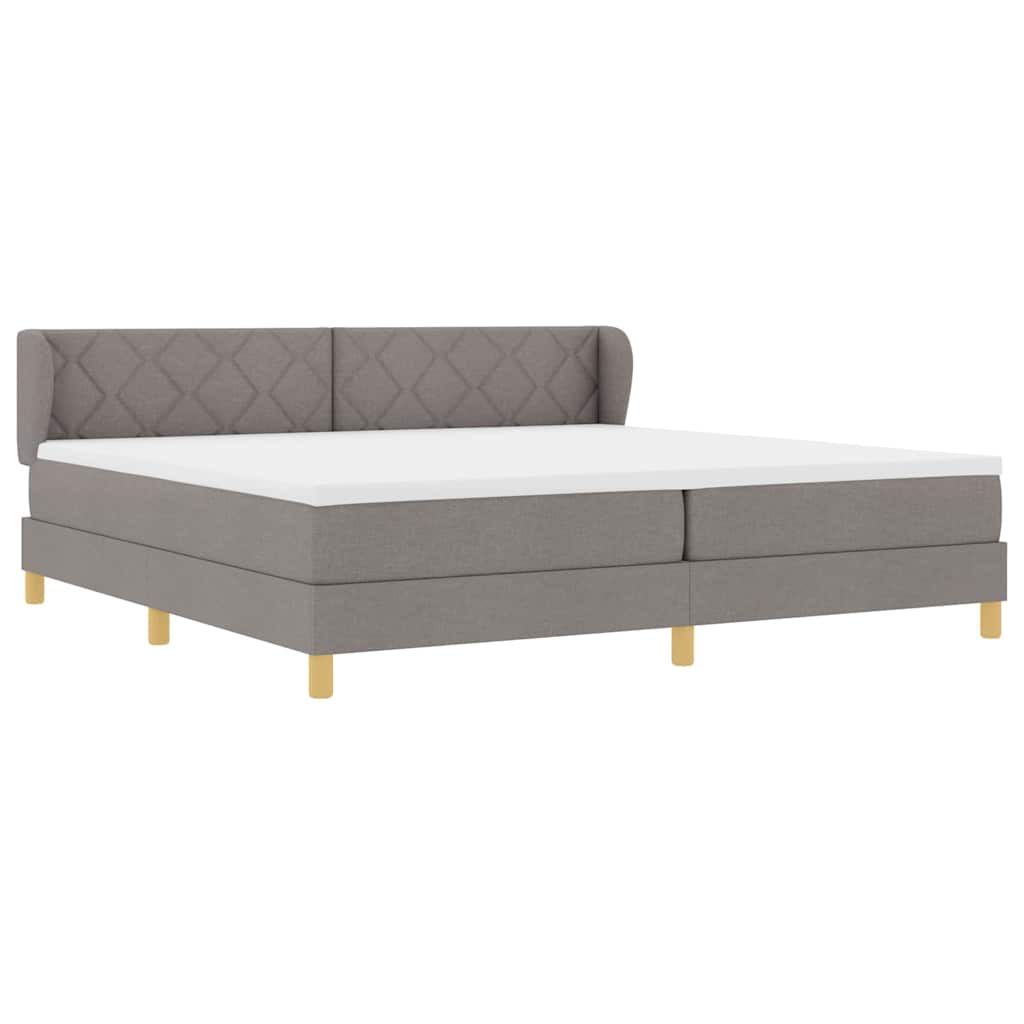 Lit à Ressorts avec Matelas Crème 90x200 cm Tissu Taupe - XIOS