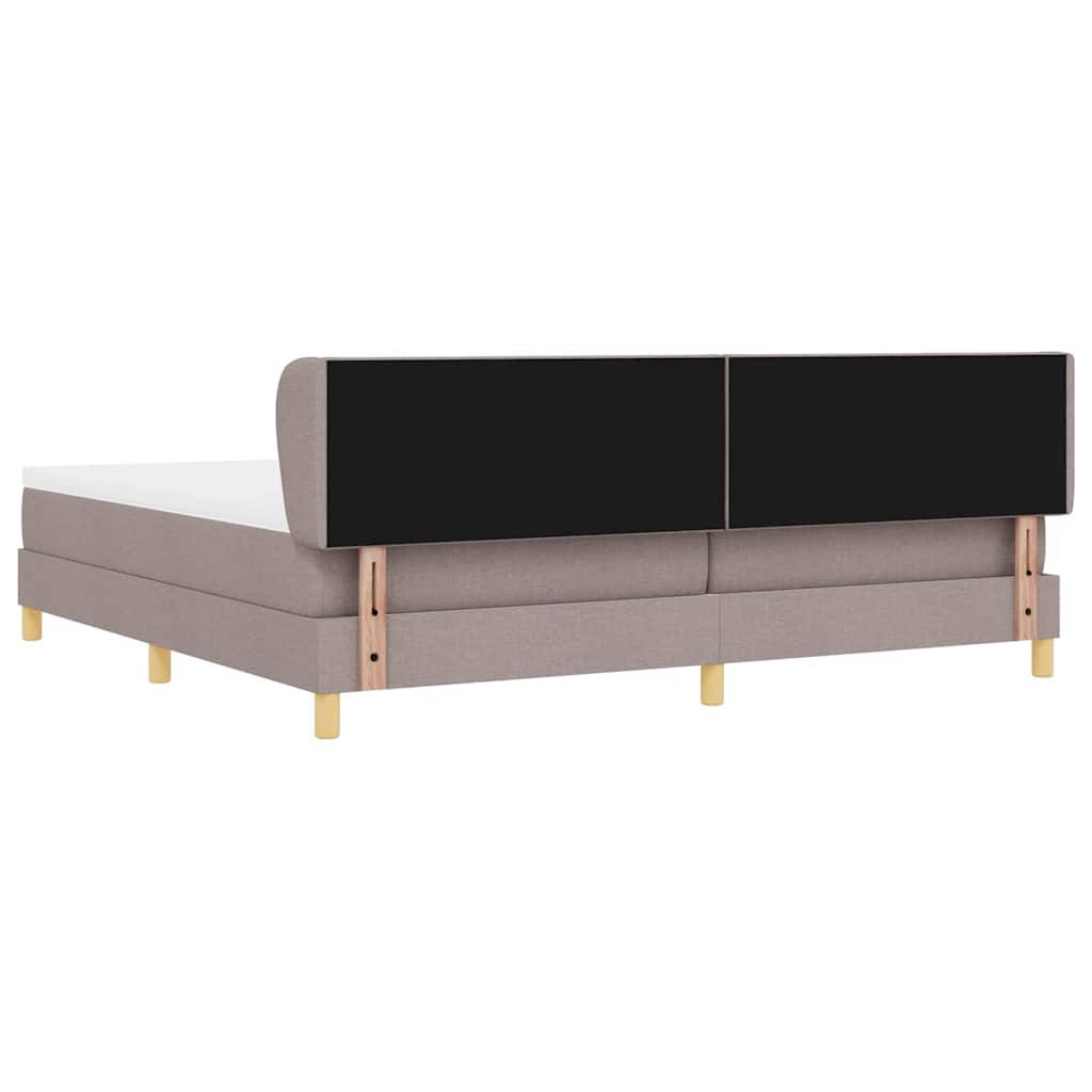 Lit à Ressorts avec Matelas Crème 90x200 cm Tissu Taupe - XIOS