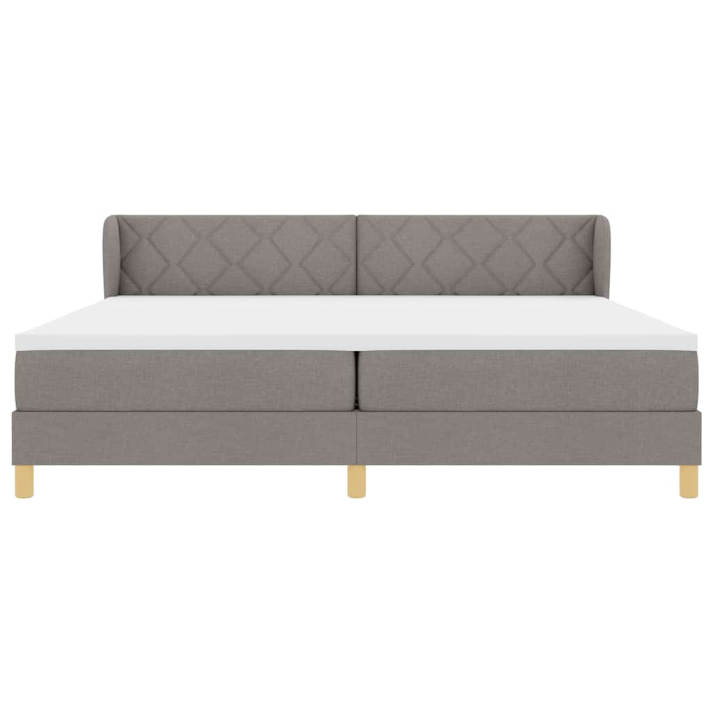 Lit à Ressorts avec Matelas Crème 90x200 cm Tissu Taupe - XIOS