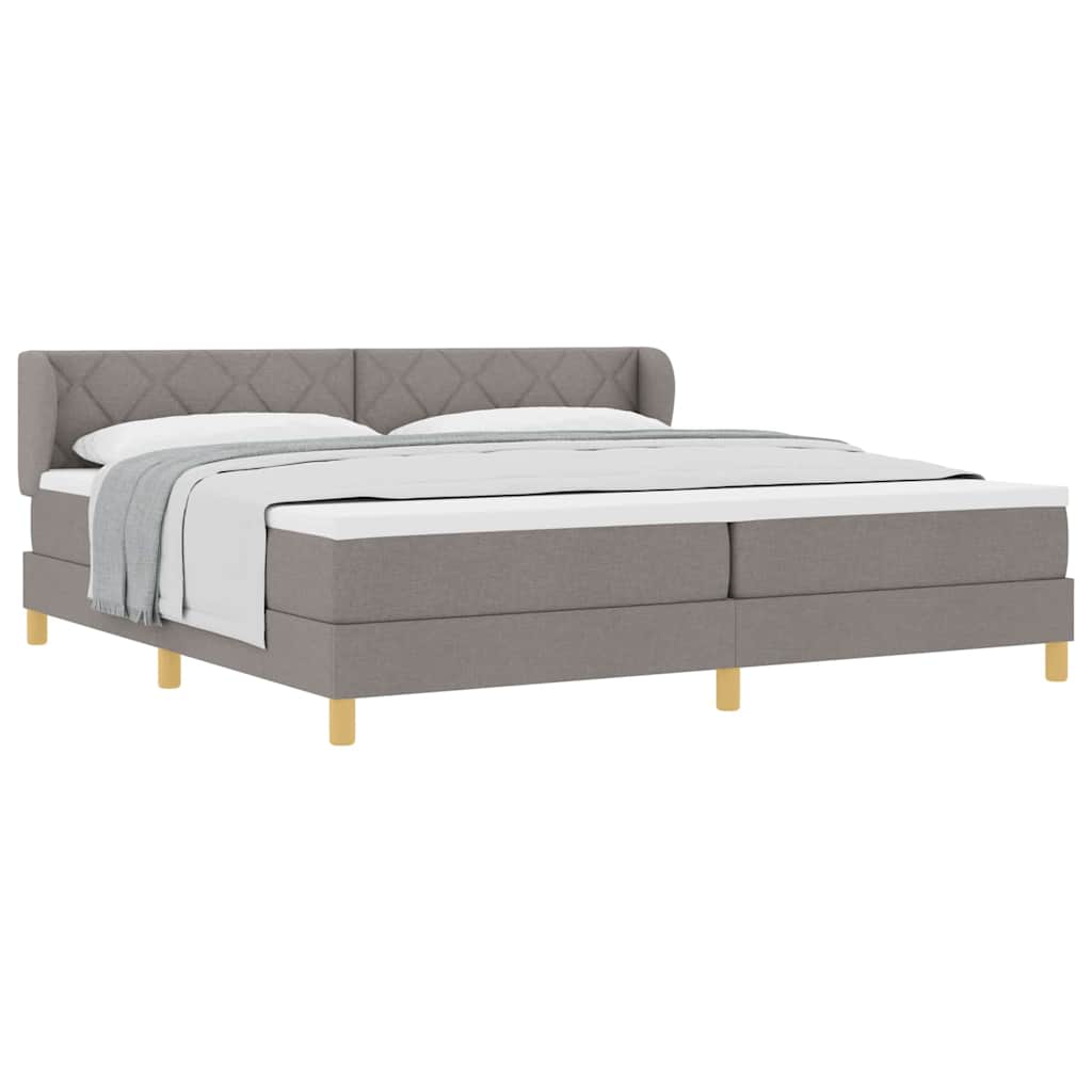 Lit à Ressorts avec Matelas Crème 90x200 cm Tissu Taupe - XIOS