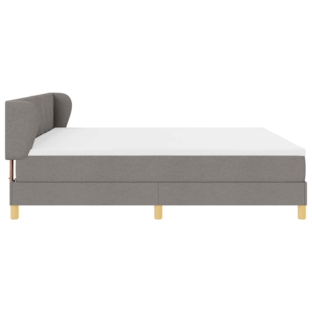 Lit à Ressorts avec Matelas Crème 90x200 cm Tissu Taupe - XIOS