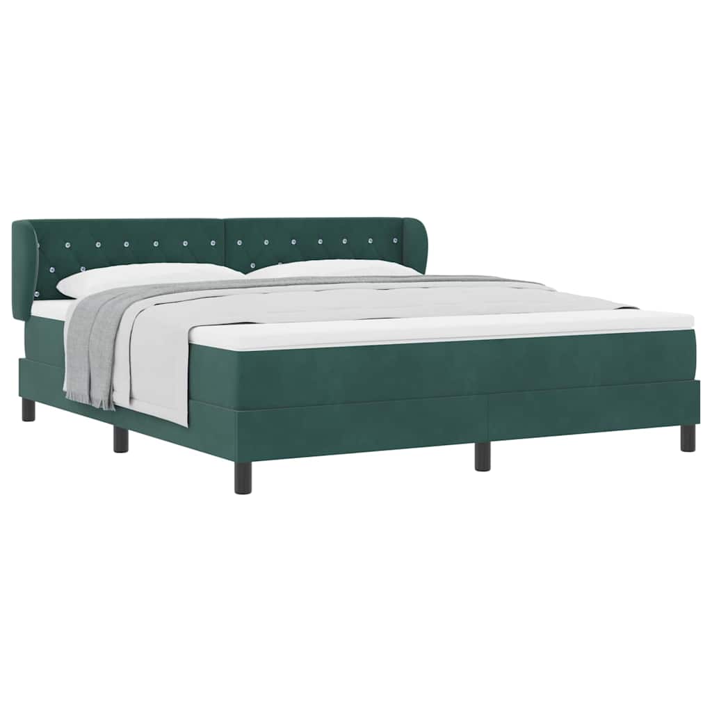 Lit à ressorts avec matelas gris foncé 80x200 cm en velours - XIOS