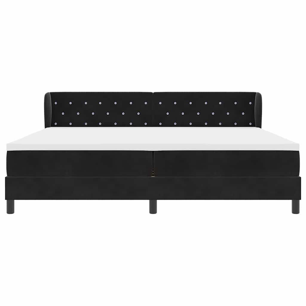 Lit à ressorts avec matelas gris foncé 80x200 cm en velours - XIOS