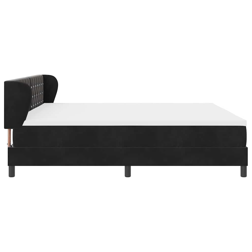 Lit à ressorts avec matelas gris foncé 80x200 cm en velours - XIOS