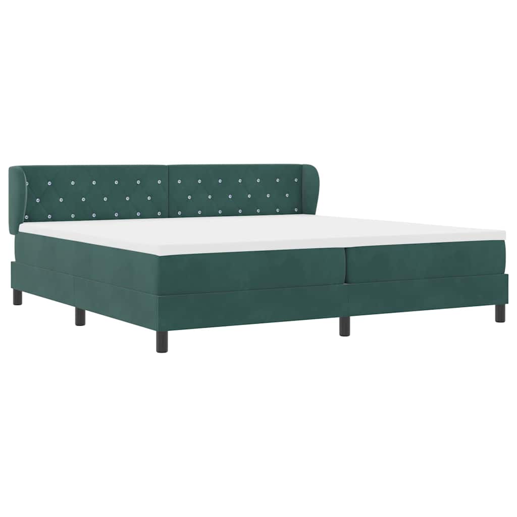 Lit à ressorts avec matelas gris foncé 80x200 cm en velours - XIOS