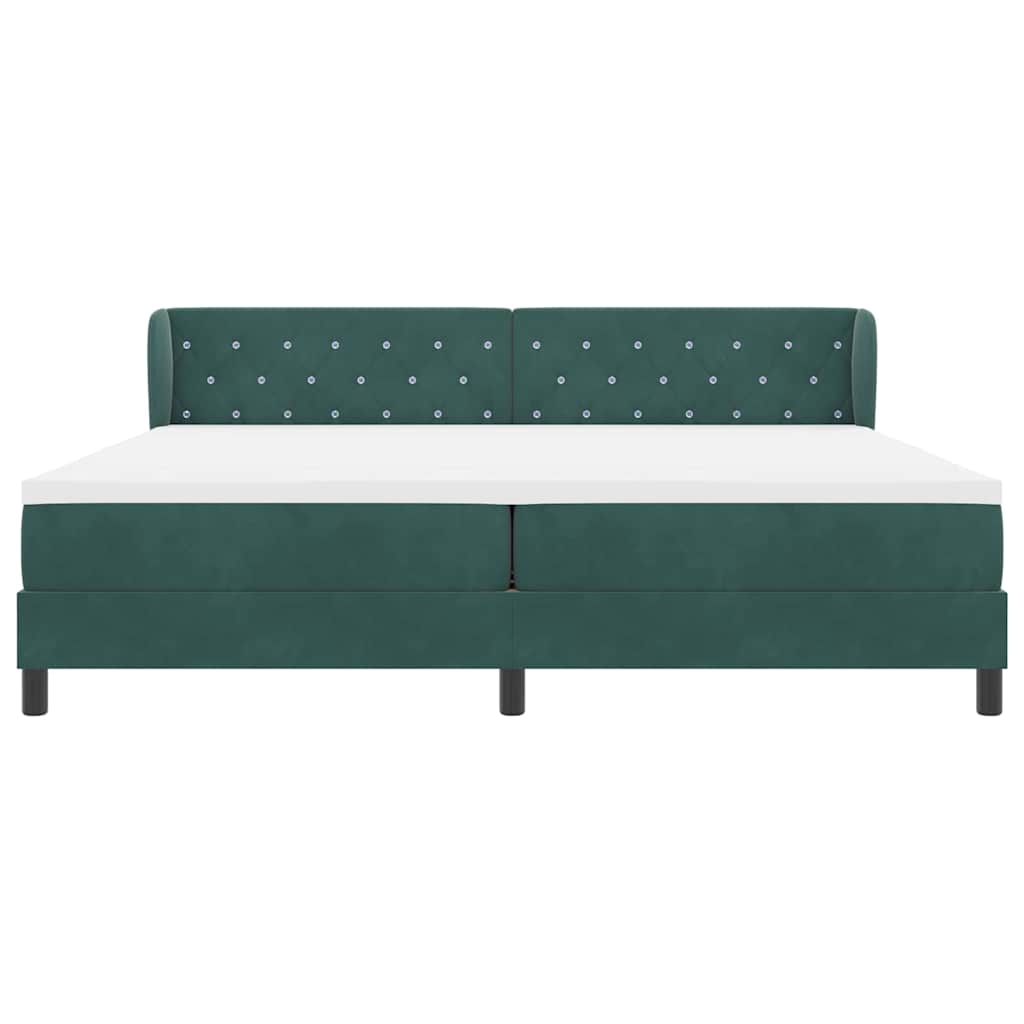 Lit à ressorts avec matelas gris foncé 80x200 cm en velours - XIOS