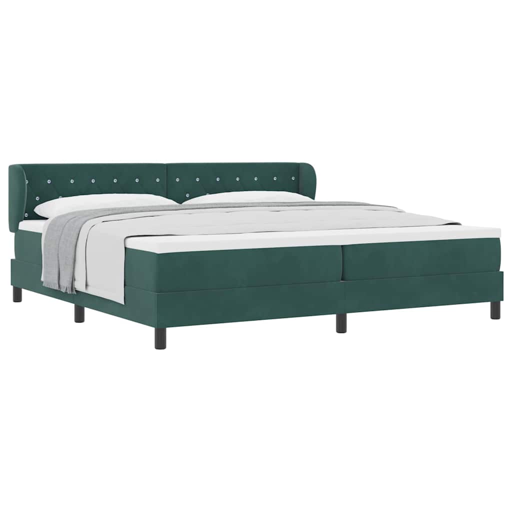 Lit à ressorts avec matelas gris foncé 80x200 cm en velours - XIOS
