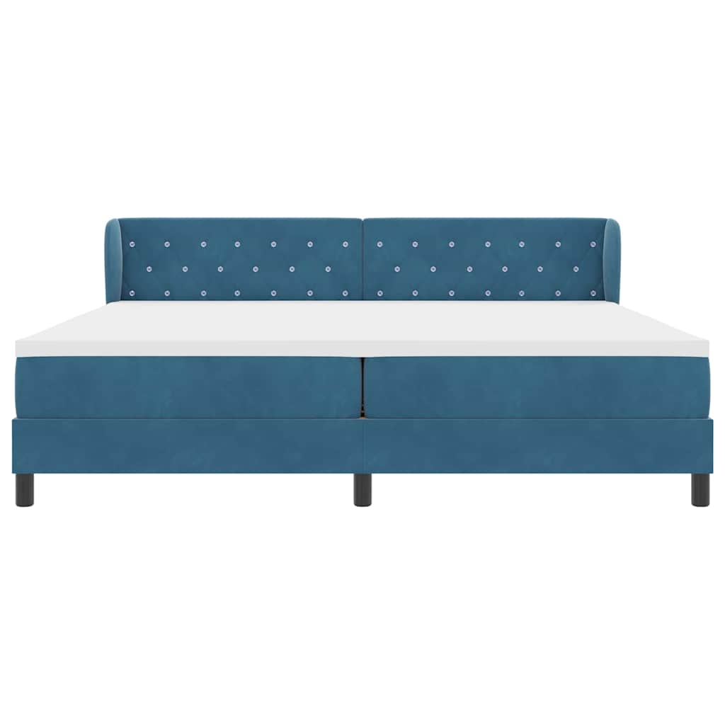 Lit à ressorts avec matelas gris foncé 80x200 cm en velours - XIOS