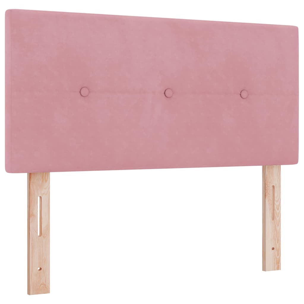 Lit à ressorts avec tête de lit Rose 80 x 200 cm Velours