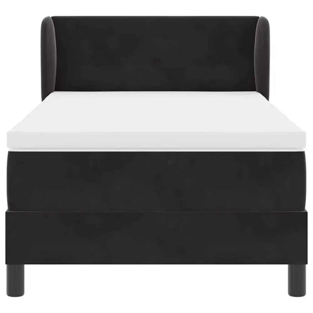 Lit à ressorts avec tête de lit Noir 90 x 200 cm Velours - XIOS Store SNC