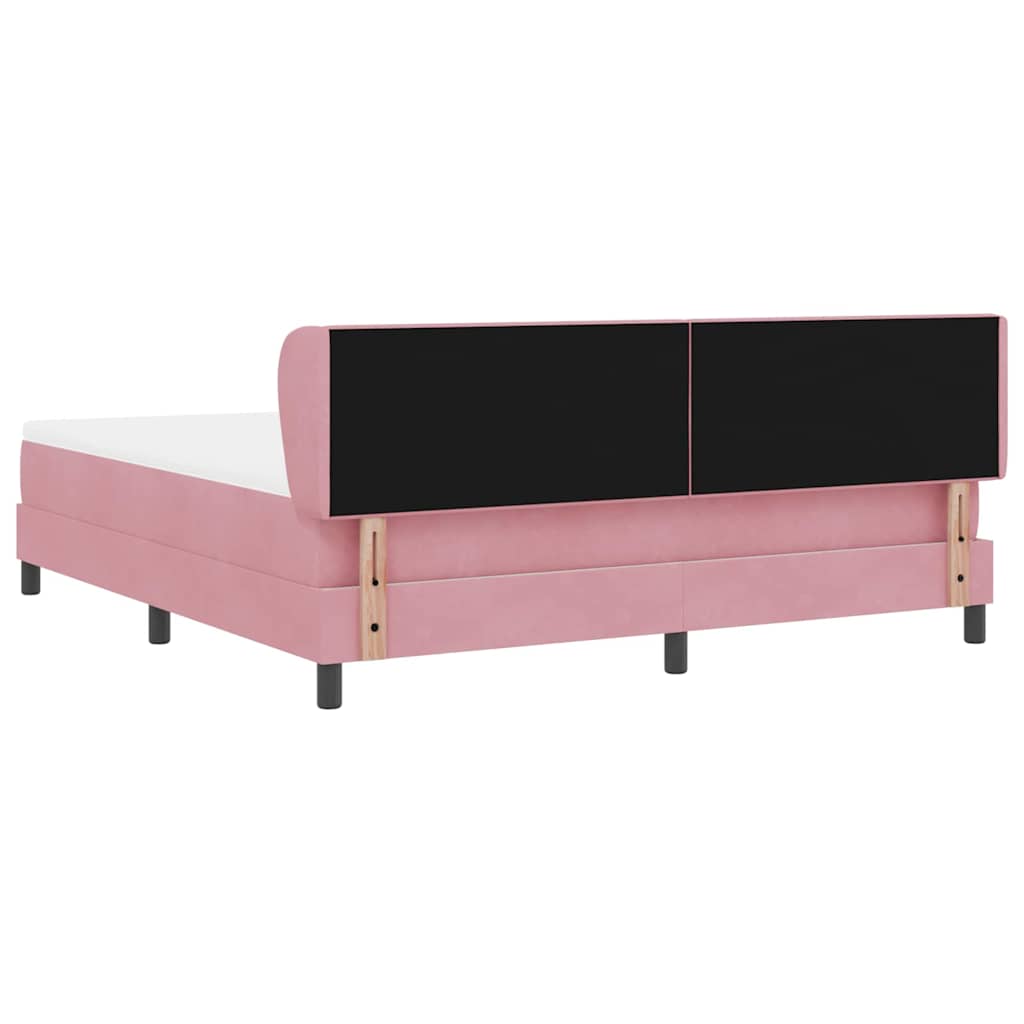 Lit à ressorts avec tête de lit Rose 180 x 200 cm Velours - XIOS