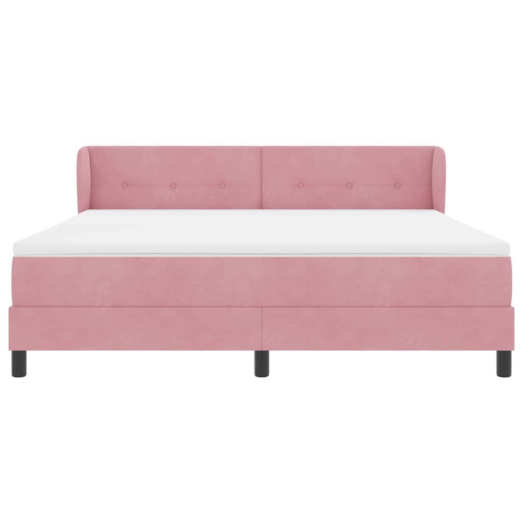Lit à ressorts avec tête de lit Rose 180 x 200 cm Velours - XIOS