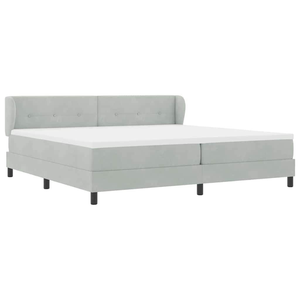 Lit à ressorts avec matelas gris foncé 80x200 cm en velours