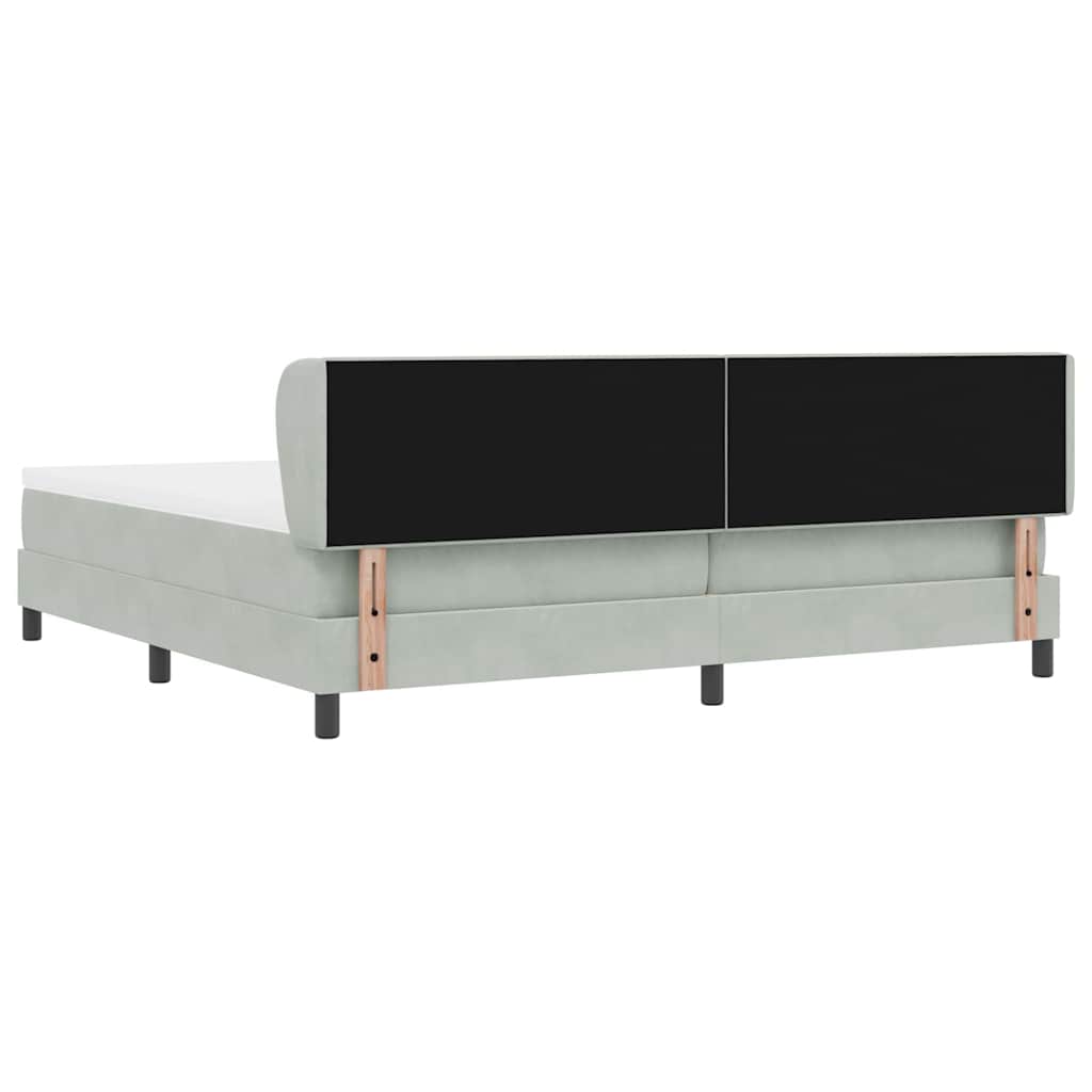 Lit à ressorts avec matelas gris foncé 80x200 cm en velours