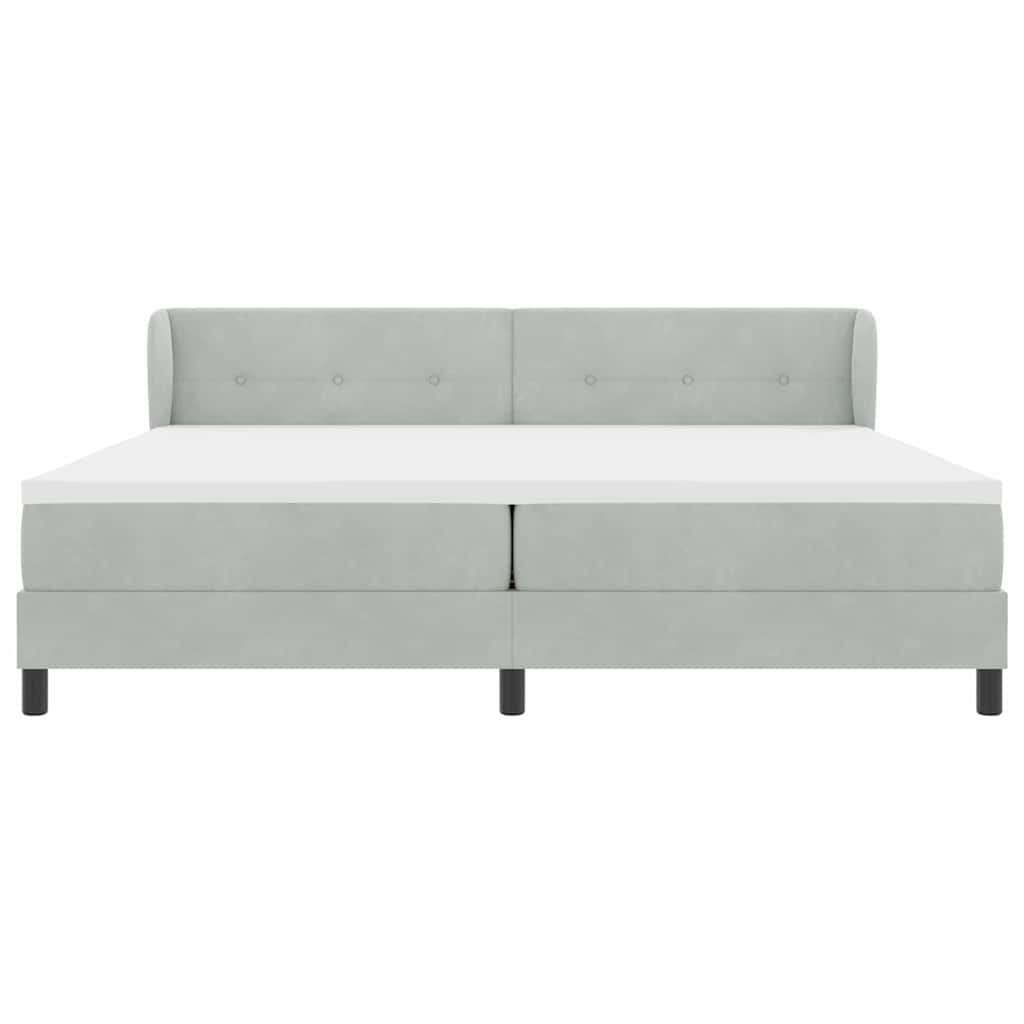 Lit à ressorts avec matelas gris foncé 80x200 cm en velours