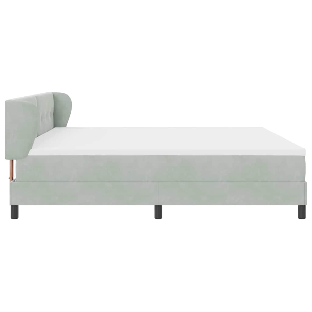 Lit à ressorts avec matelas gris foncé 80x200 cm en velours