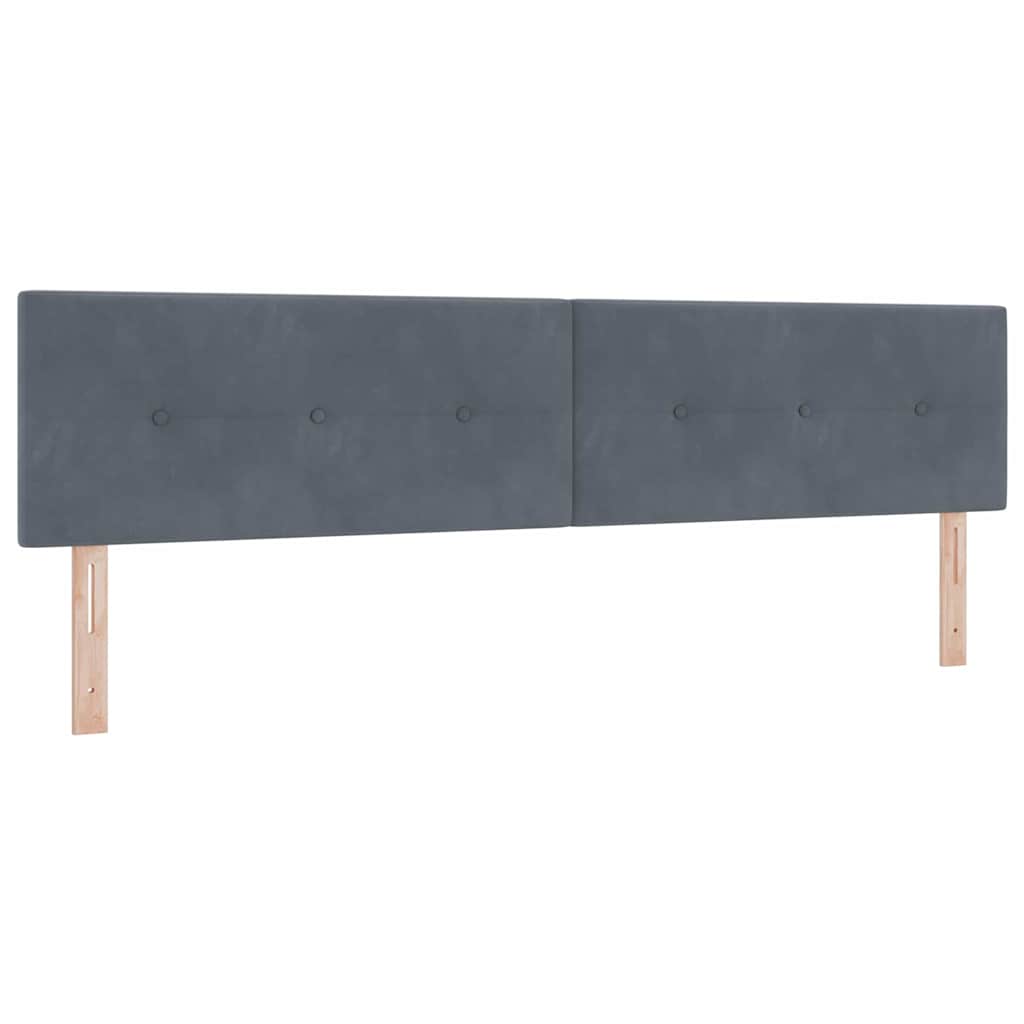 Lit à ressorts avec matelas gris foncé 80x200 cm en velours - XIOS
