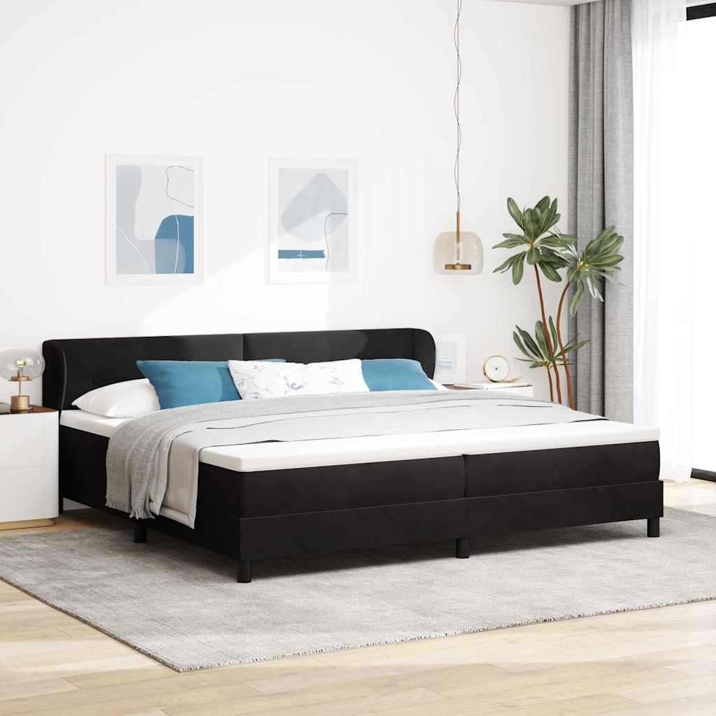 Lit à ressorts avec matelas gris foncé 80x200 cm en velours - XIOS