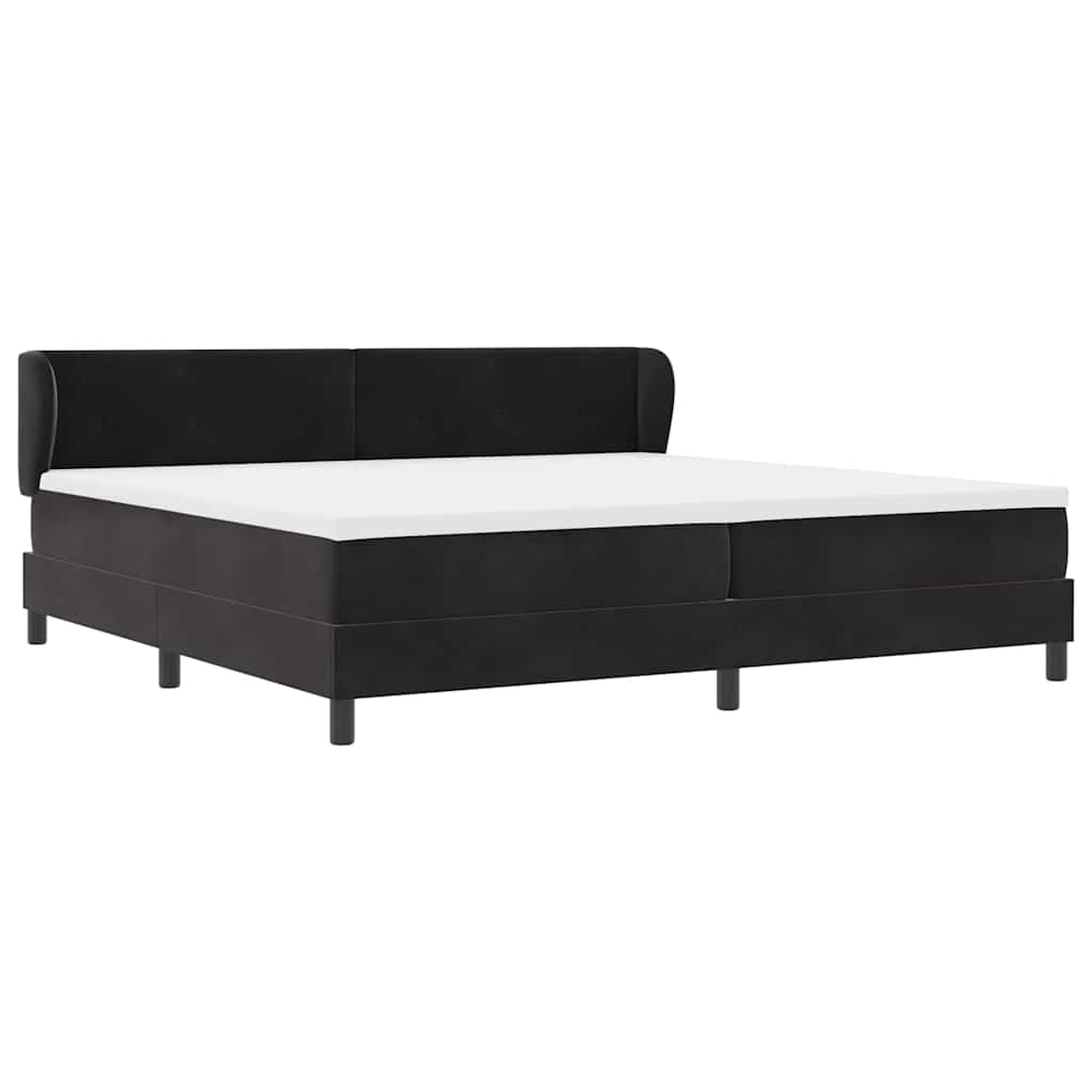 Lit à ressorts avec matelas gris foncé 80x200 cm en velours - XIOS