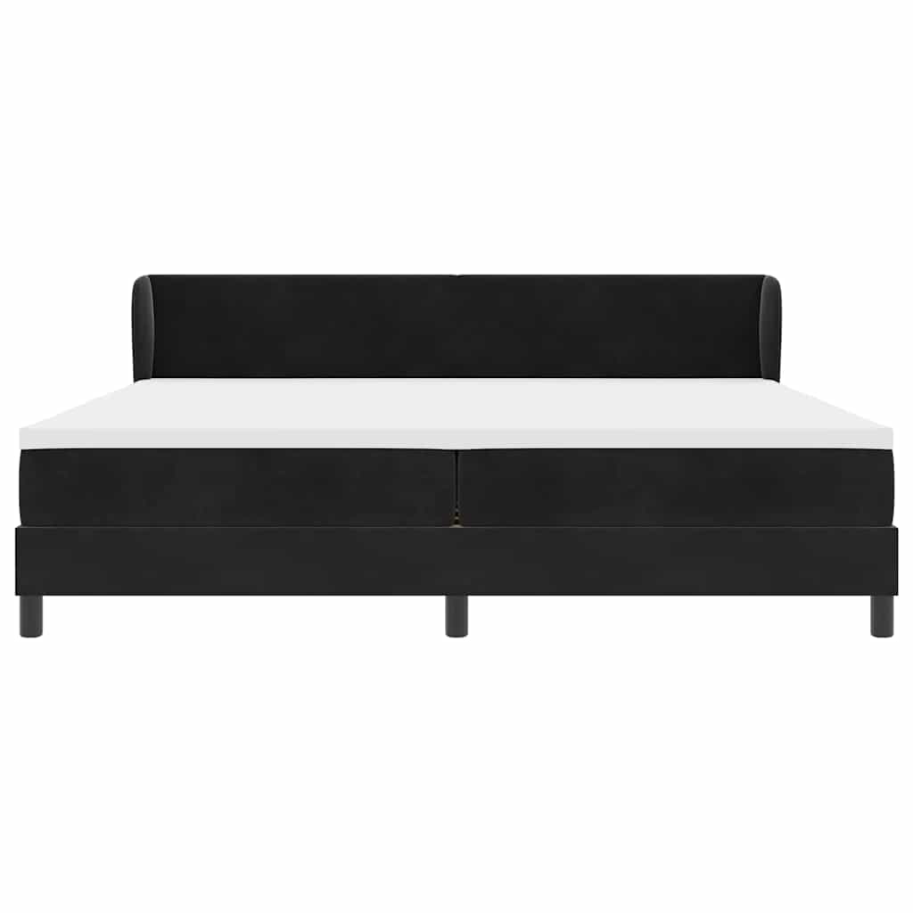 Lit à ressorts avec matelas gris foncé 80x200 cm en velours - XIOS